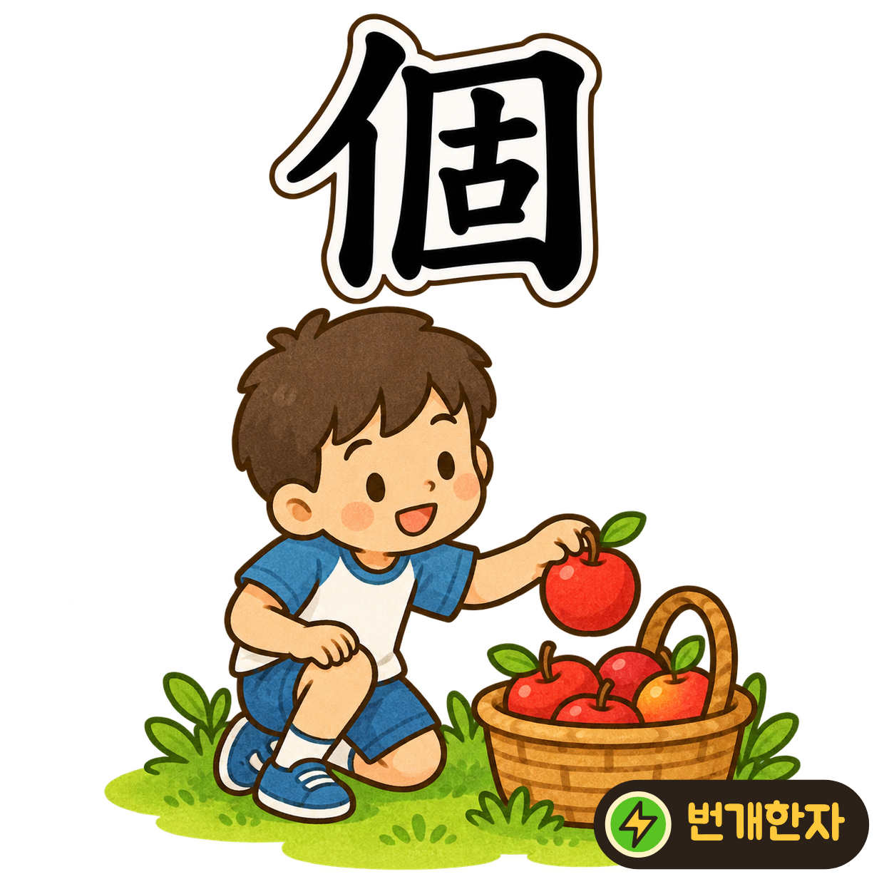 個: 사람 모양 亻 옆에 네모로 둘러싸인 固가 있어요. 사람마다 자기 물건을 한 칸씩 따로 넣는 장면을 상상해 보세요. (기억 그림)