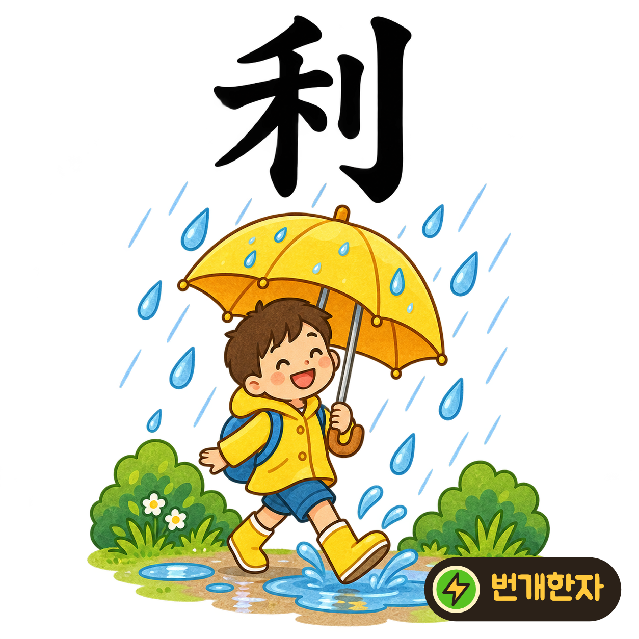 利: 곡식 禾 옆에 칼 모양 刂이 있어요. 잘 익은 곡식을 베어 이로움을 얻는 모습으로 기억해 보세요. (기억 그림)