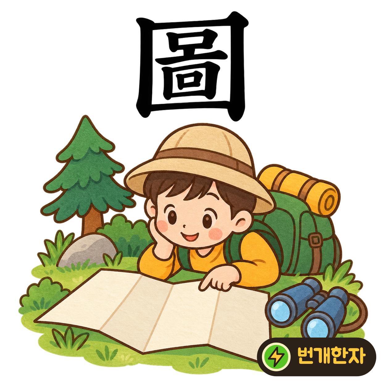 圖: 큰 테두리 안에 여러 작은 칸이 보여요. 액자 안에 자세한 그림을 그려 넣는 모습으로 기억해요. (기억 그림)