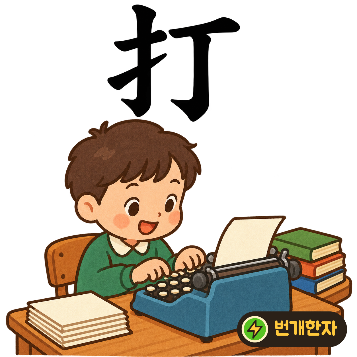打: 손 모양 扌 옆에 丁이 있어요. 손으로 못을 똑똑 치는 장면을 떠올려요. (기억 그림)