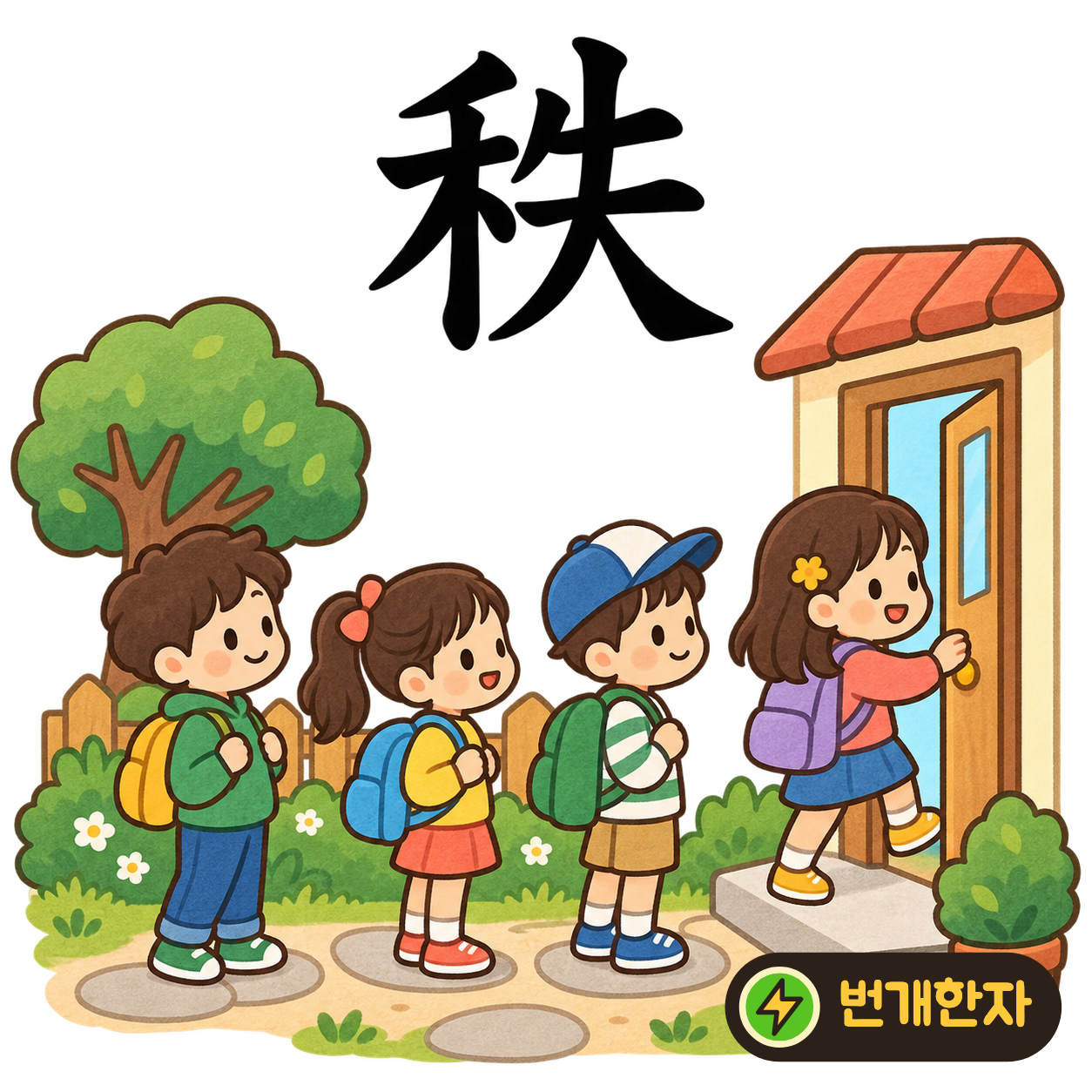 秩: 곡식 禾 옆에 잃을 失이 있어요. 곡식을 잃지 않도록 차례대로 정리하는 모습을 상상해요. (기억 그림)