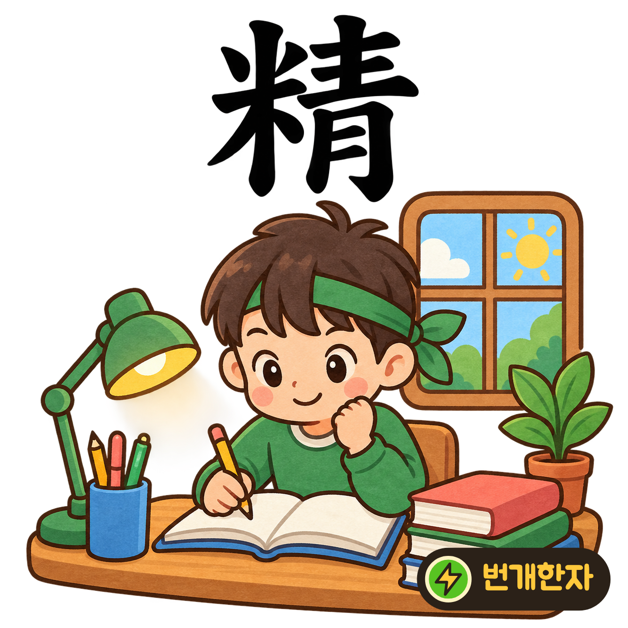精: 쌀 米 옆에 푸를 靑이 있어요. 쌀에서 깨끗하고 좋은 알만 골라 정성껏 다듬어요. (기억 그림)